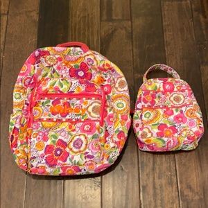 Vera Bradley Campus Backpack and Lunchbag Combo